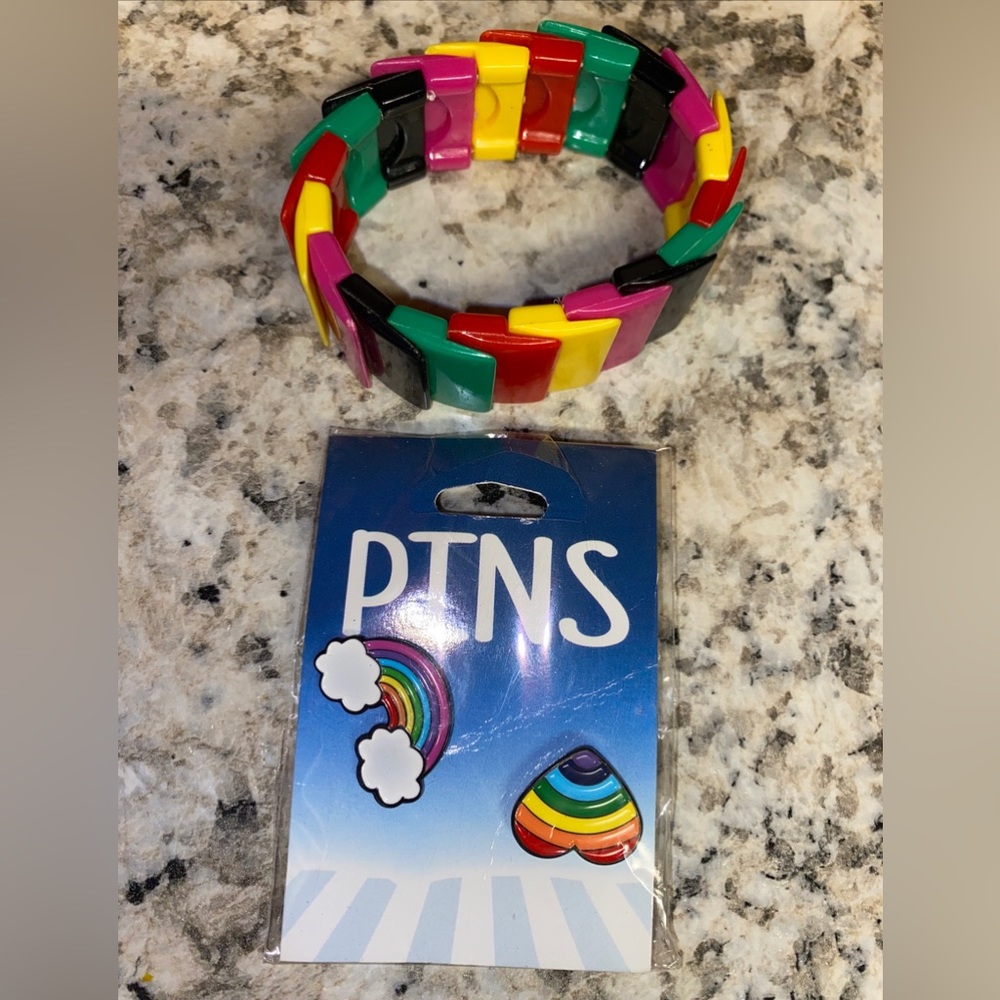 Rainbow clouds-Heart plus 🌈 Proud colorful bracelet